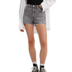 Levi’s 501 Original Fit High Rise Cutoff Shorts in Faded Black Women’s 28
